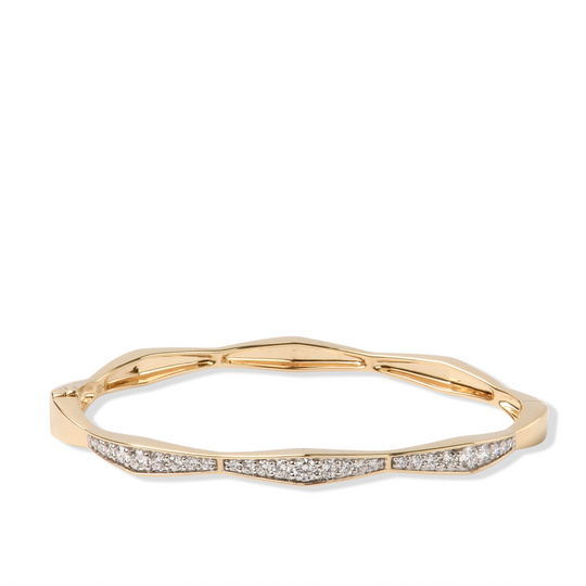 The Dakota Bracelet - Solid Gold Lab Grown Diamond Stack Bangle Bracelet