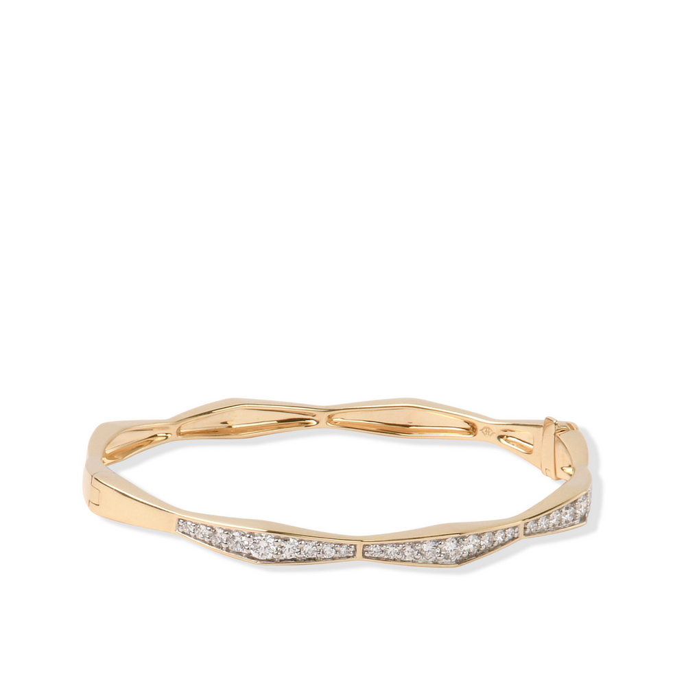 The Dakota Bracelet - Solid Gold Lab Grown Diamond Stack Bangle Bracelet