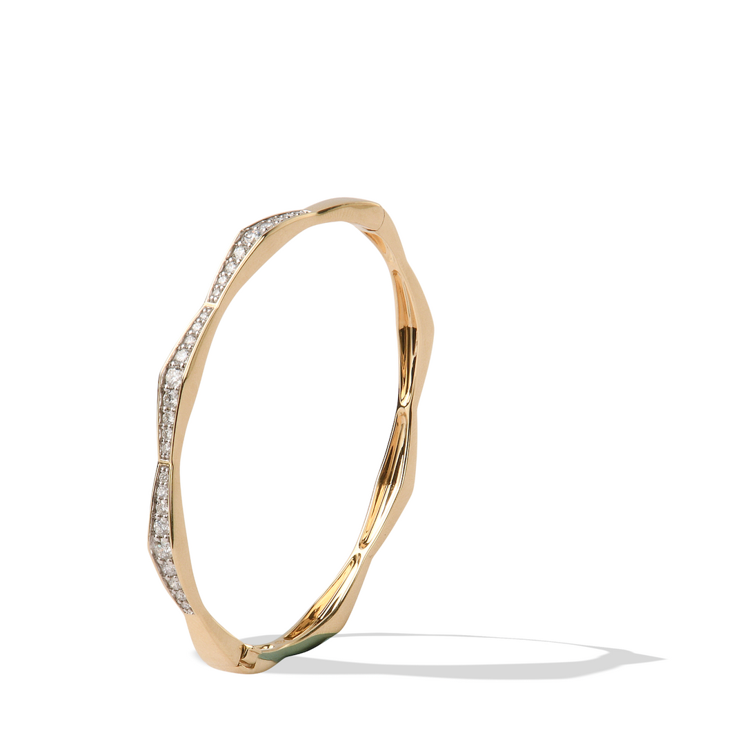 The Dakota Bracelet - Solid Gold Lab Grown Diamond Stack Bangle Bracelet