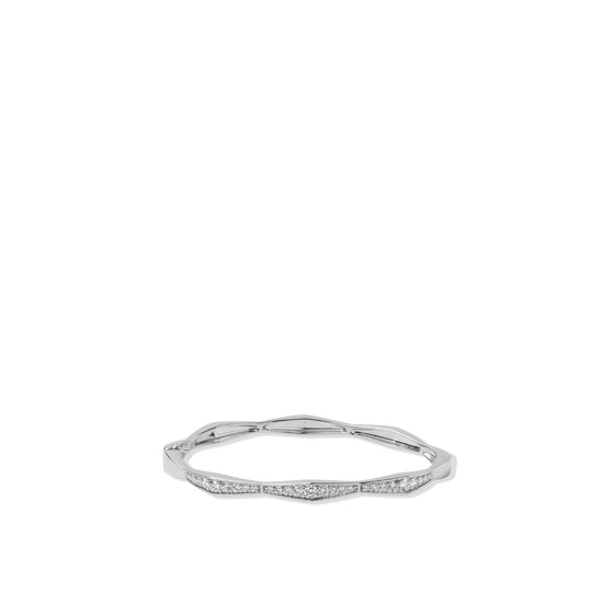 The Dakota Bracelet - Sterling Silver White Sapphire Stack Bangle Bracelet