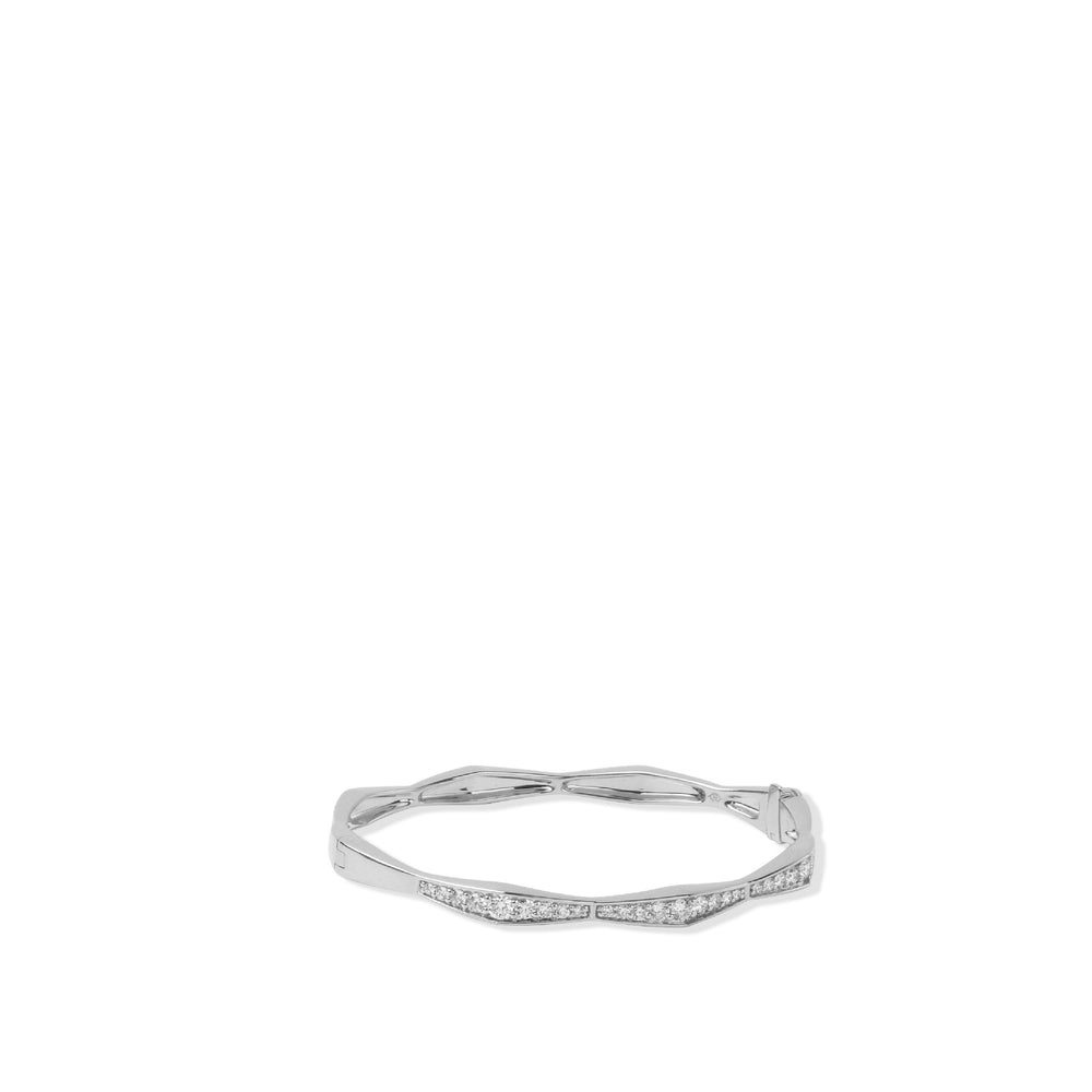 The Dakota Bracelet - Sterling Silver White Sapphire Stack Bangle Bracelet