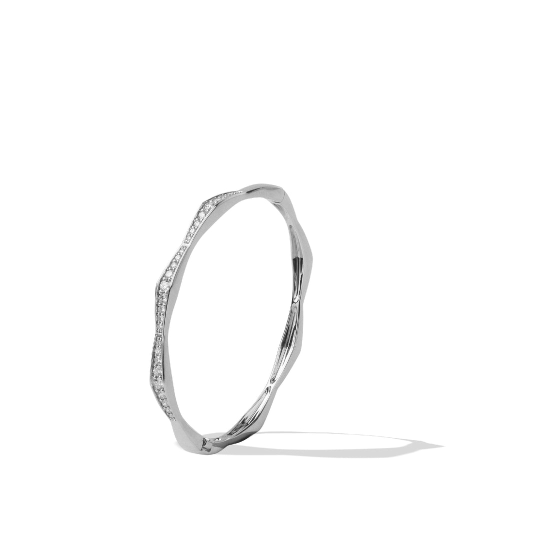 The Dakota Bracelet - Sterling Silver White Sapphire Stack Bangle Bracelet