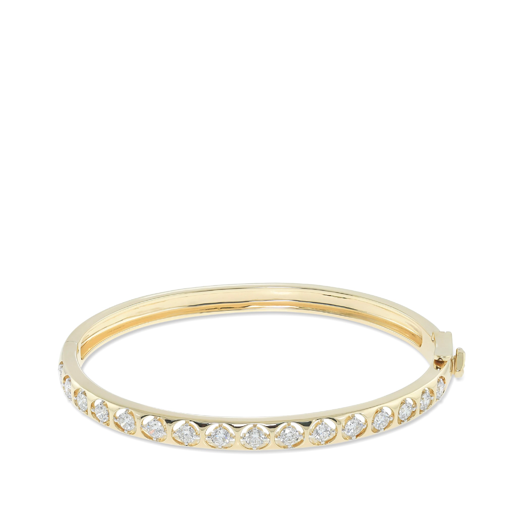 The Shai 14K Solid Gold Diamond Bangle Bracelet