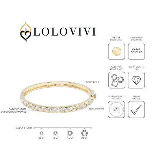 The Shai Bangle - Carat Couture Carbon Neutral Diamond and Solid Yellow Gold Bangle