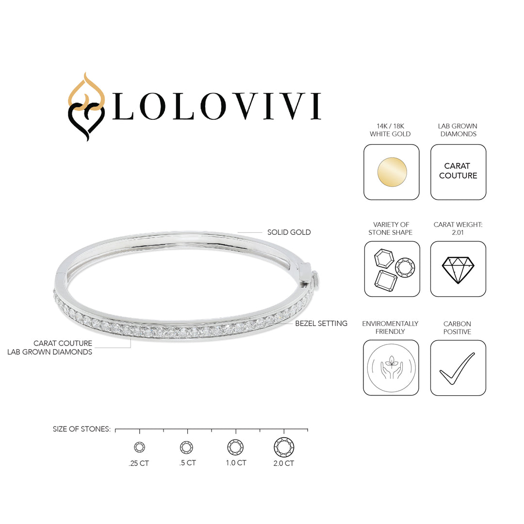 The Shai Bangle - Carat Couture Carbon Neutral Diamond and Solid White Gold Bangle