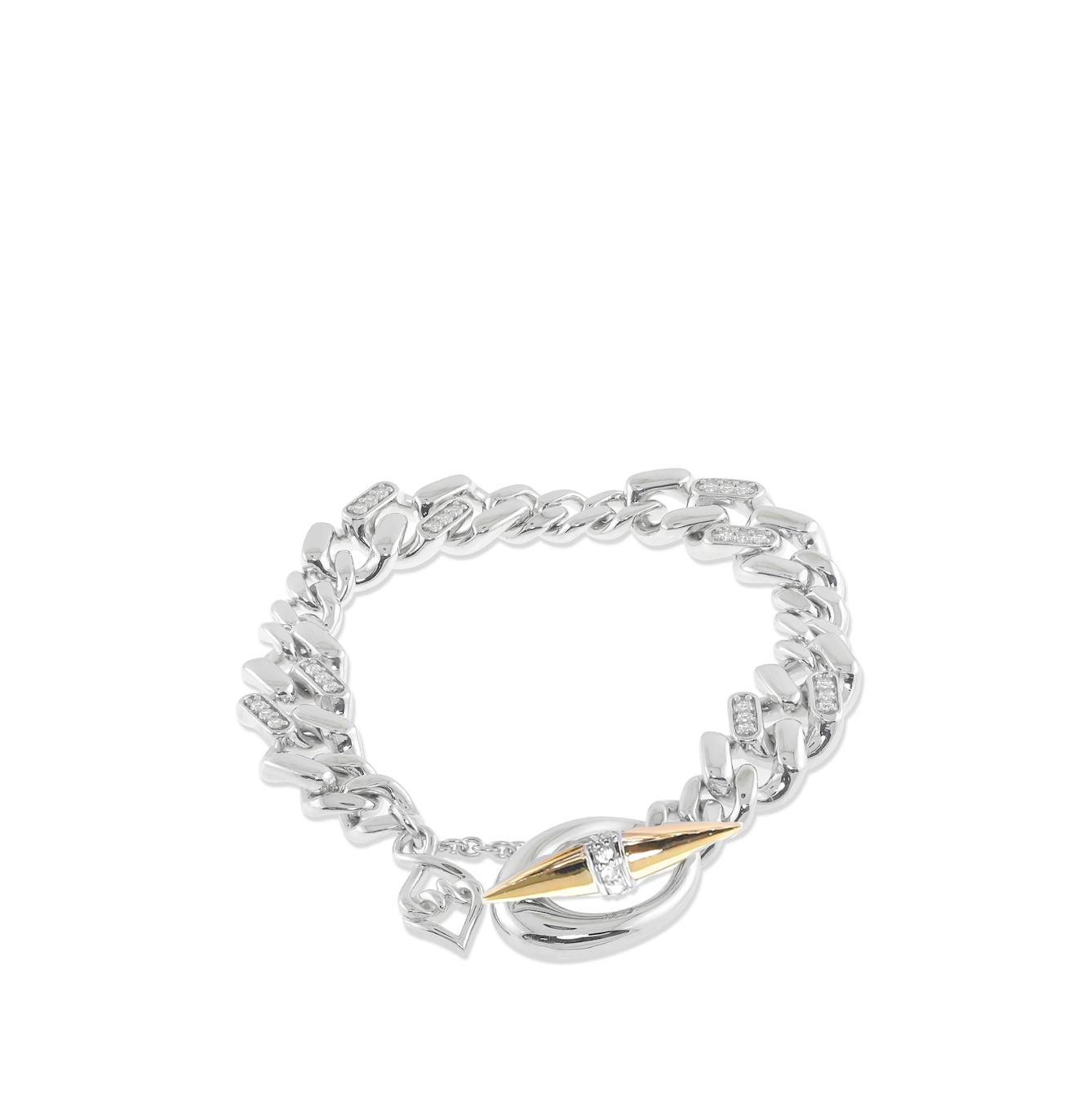 The Theo Bracelet - 14K Yellow Gold & Sterling Silver Multi Link Wide Sapphire Toggle Bracelet