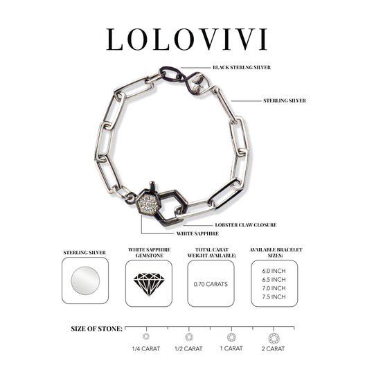 The Adeena Sterling Silver Black Silver Gemstone Bracelet