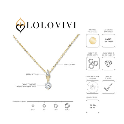 The Harlow Pendant - Carat Couture Carbon Neutral Linea Half Drop Pendant