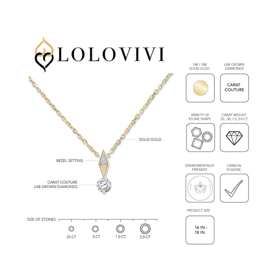 The Harlow Pendant - Carat Couture Carbon Neutral Linea Half Drop Pendant