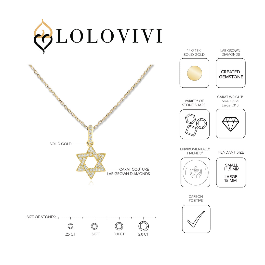 The Star of David - Carat Couture Diamond Carbon Neutral Solid Gold Pendant