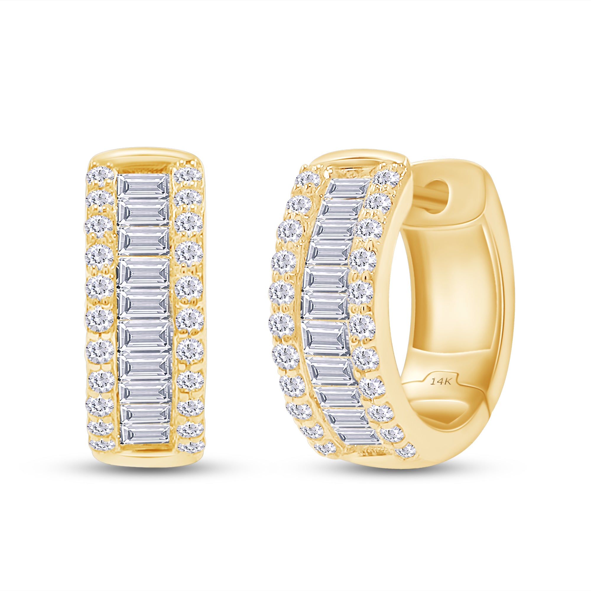 The Madison Huggie Earrings - 14K Gold Vermeil or Premium Sterling Silver with Lab-Grown Diamond Earrings