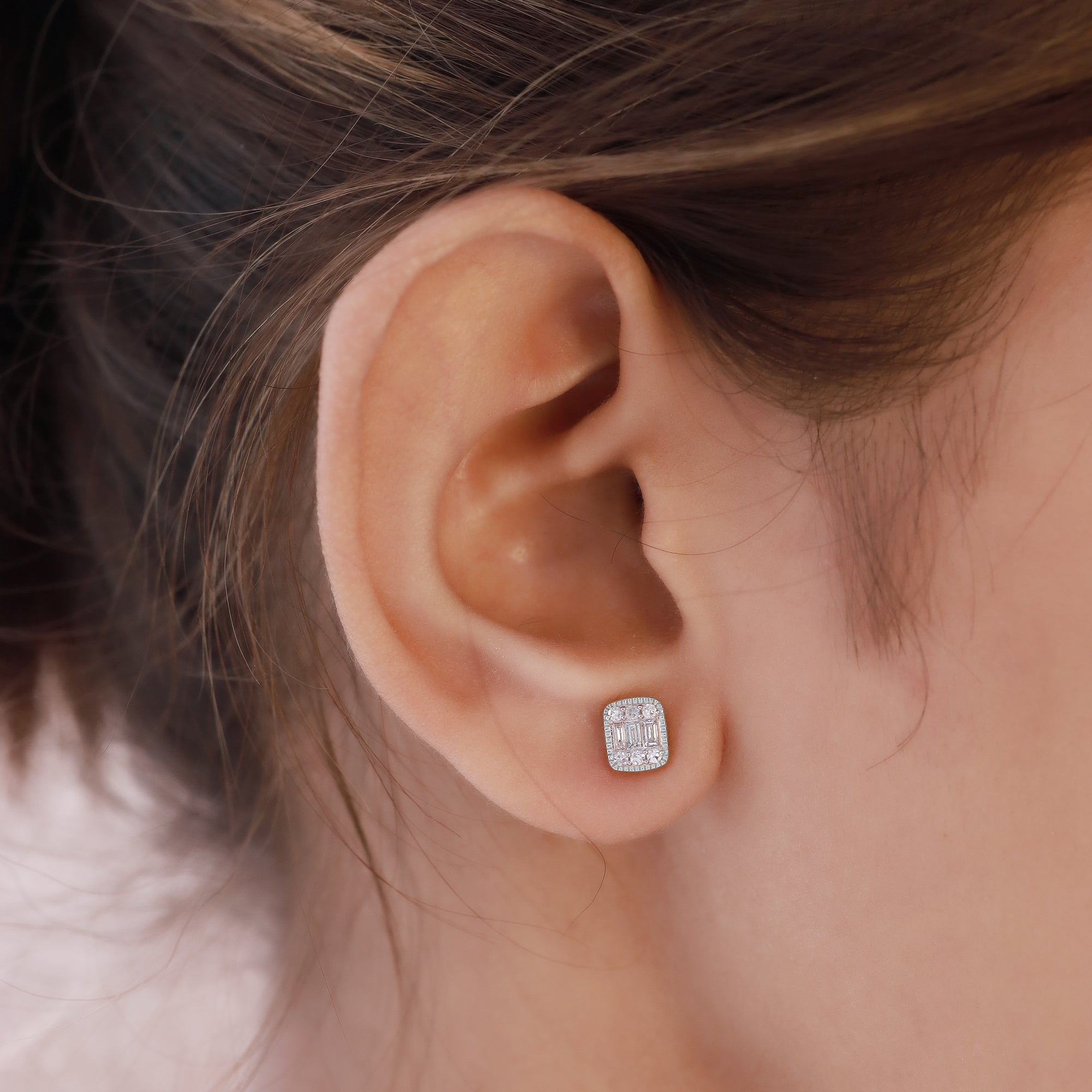 The Natalie Stud Earrings - 14K Gold Vermeil or Premium Sterling Silver with Lab-Grown Diamond Earrings
