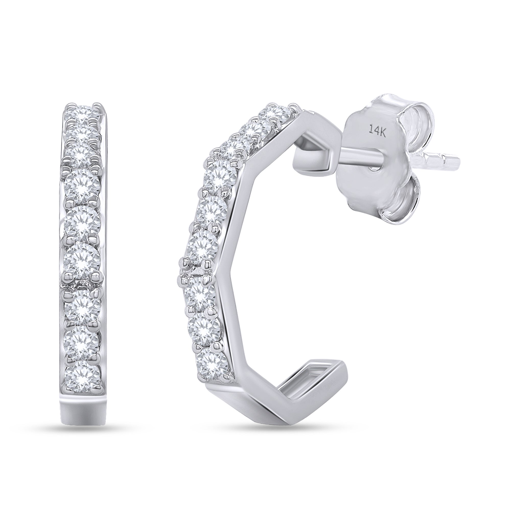 The Jude Hoop Earrings - 14K Gold Vermeil or Premium Sterling Silver with Lab-Grown Diamond Hoop Earrings