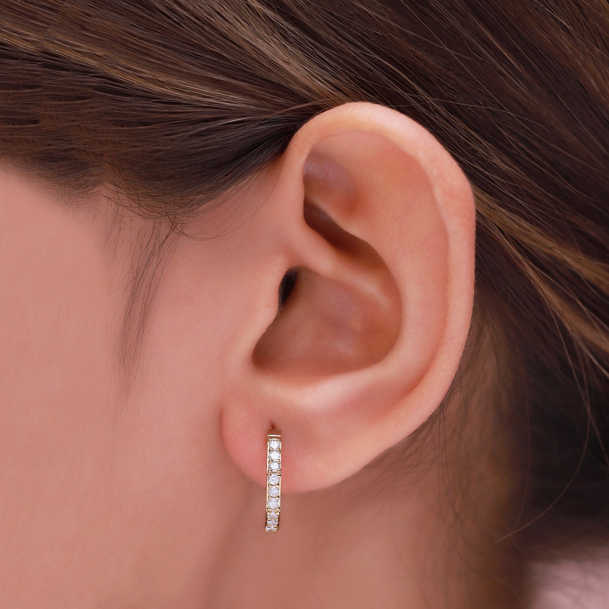 The Jude Hoop Earrings - 14K Gold Vermeil or Premium Sterling Silver with Lab-Grown Diamond Hoop Earrings