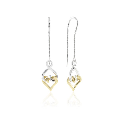 Gold Threader Earrings | Yellow Gold & Sterling Silver Threader Drop Earrings