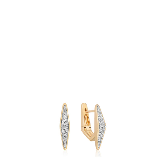 The Lane Earrings - Solid Gold Natural White Diamond Single Earrings