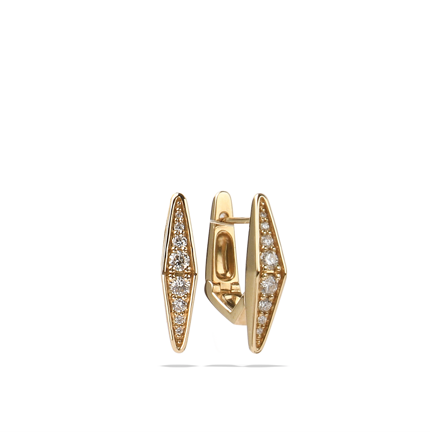 The Lane Earrings - Solid Gold Natural White Diamond Single Earrings