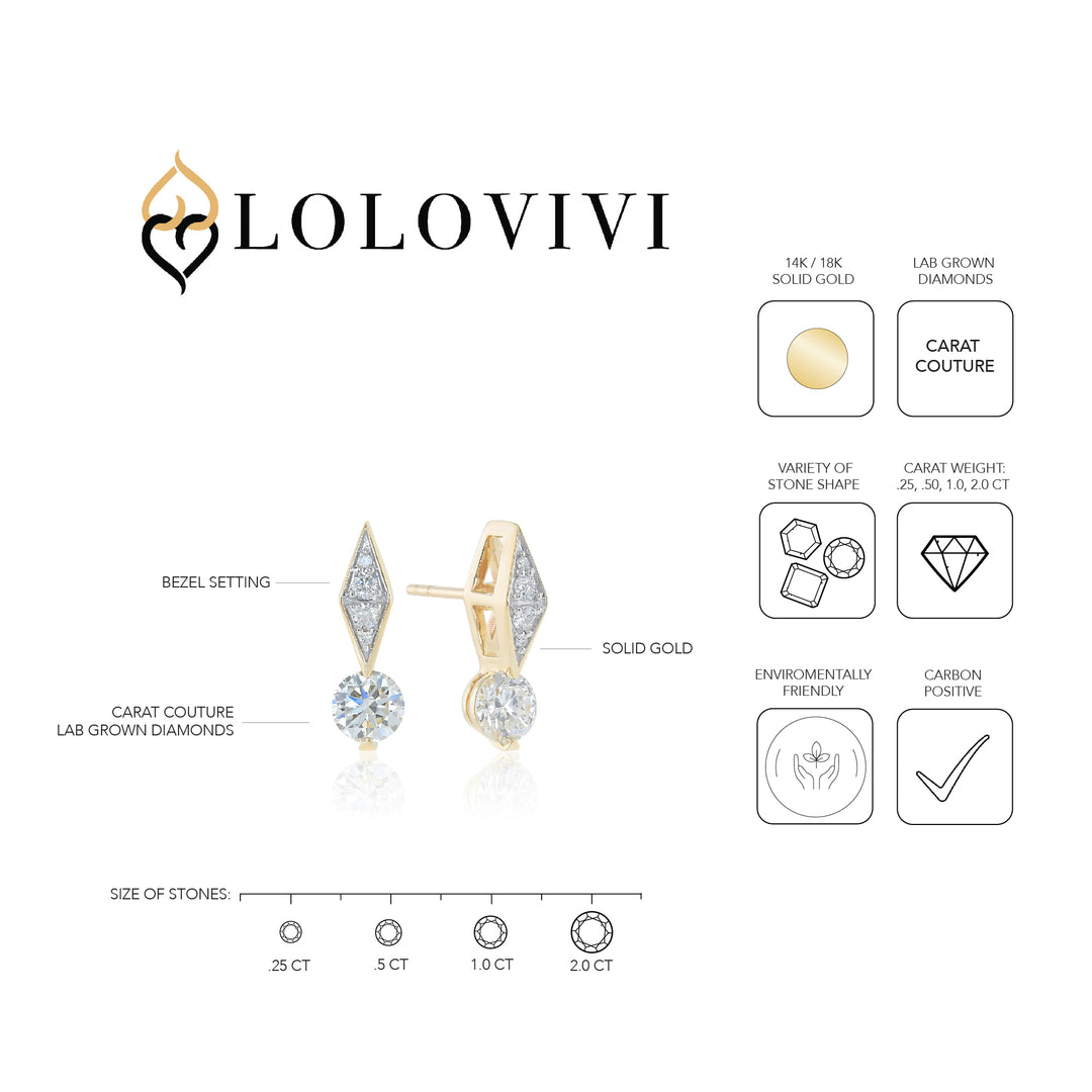 The Channing Earrings - Gold & Diamond Drop Linea Earrings