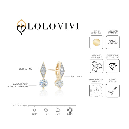 The Channing Earrings - Gold & Diamond Drop Linea Earrings