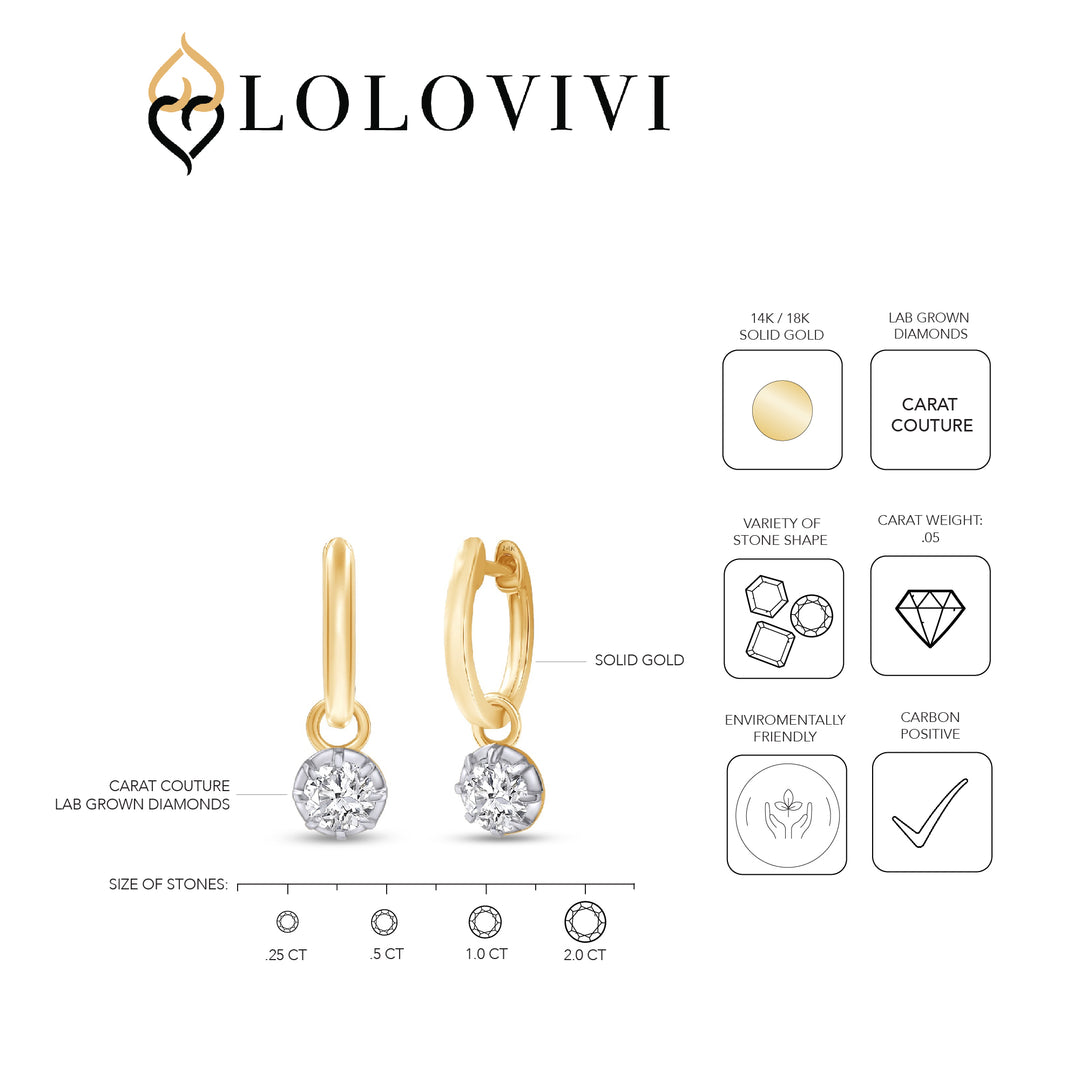 Carat Couture Diamond Carbon Neutral Small Solid Gold Earrings