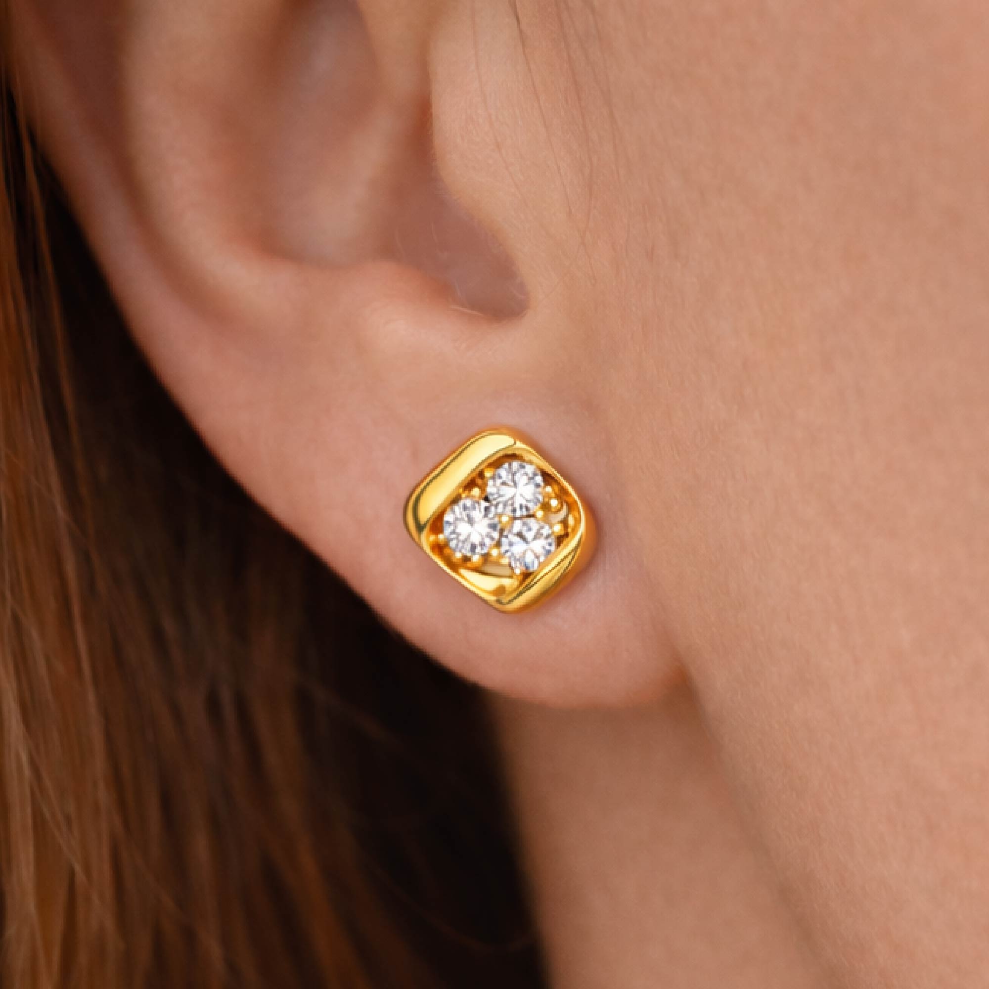 The Ava Earrings - 14K Gold Vermeil or Sterling Silver with Lab-Grown Diamond Earrings