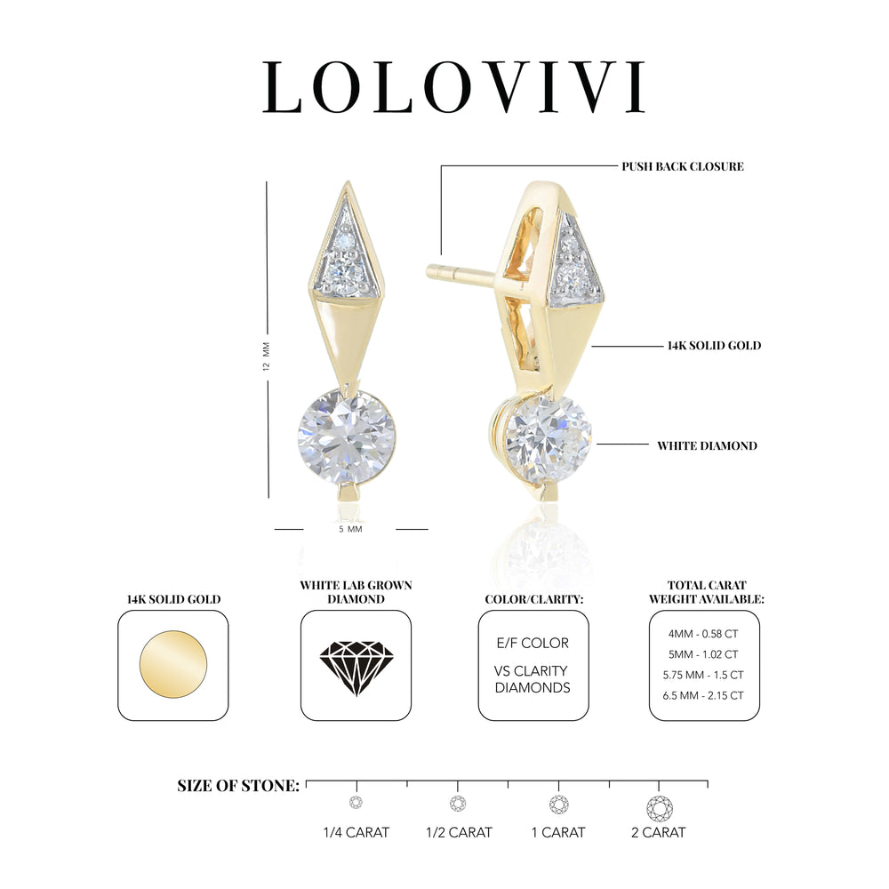 The Harlow Solid Gold Diamond Earrings