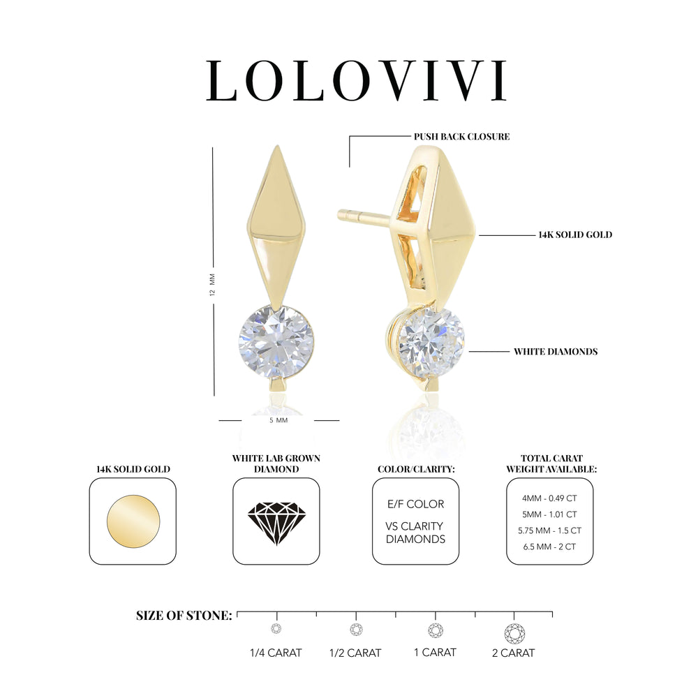 The Hunter Solid Gold Diamond Earrings
