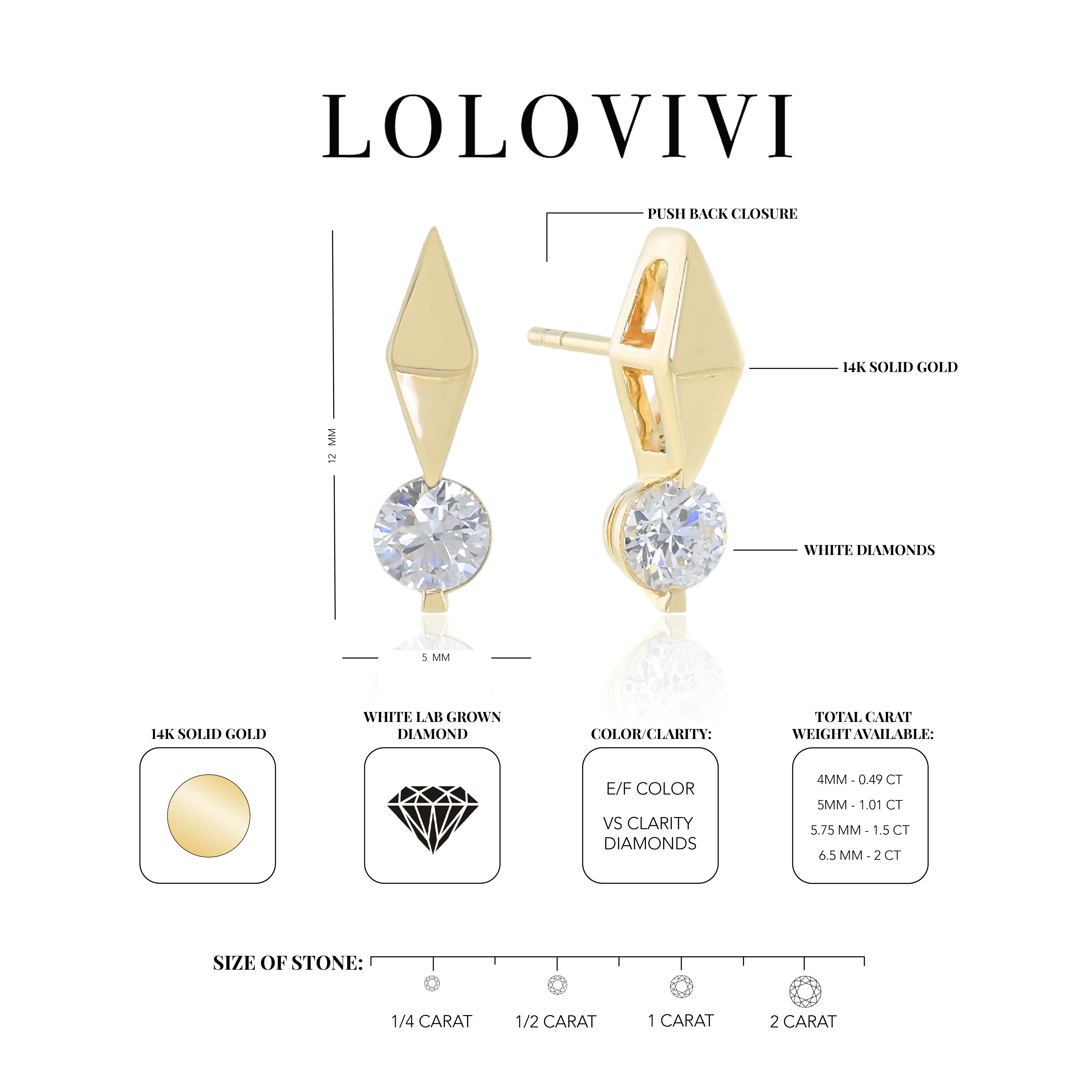 The Hunter 14K Solid Gold Diamond Earrings