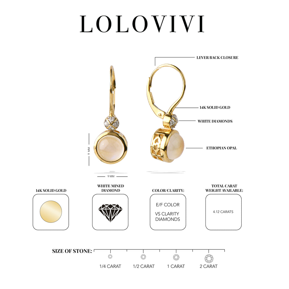 The Opal Solid Gold Diamond Earrings