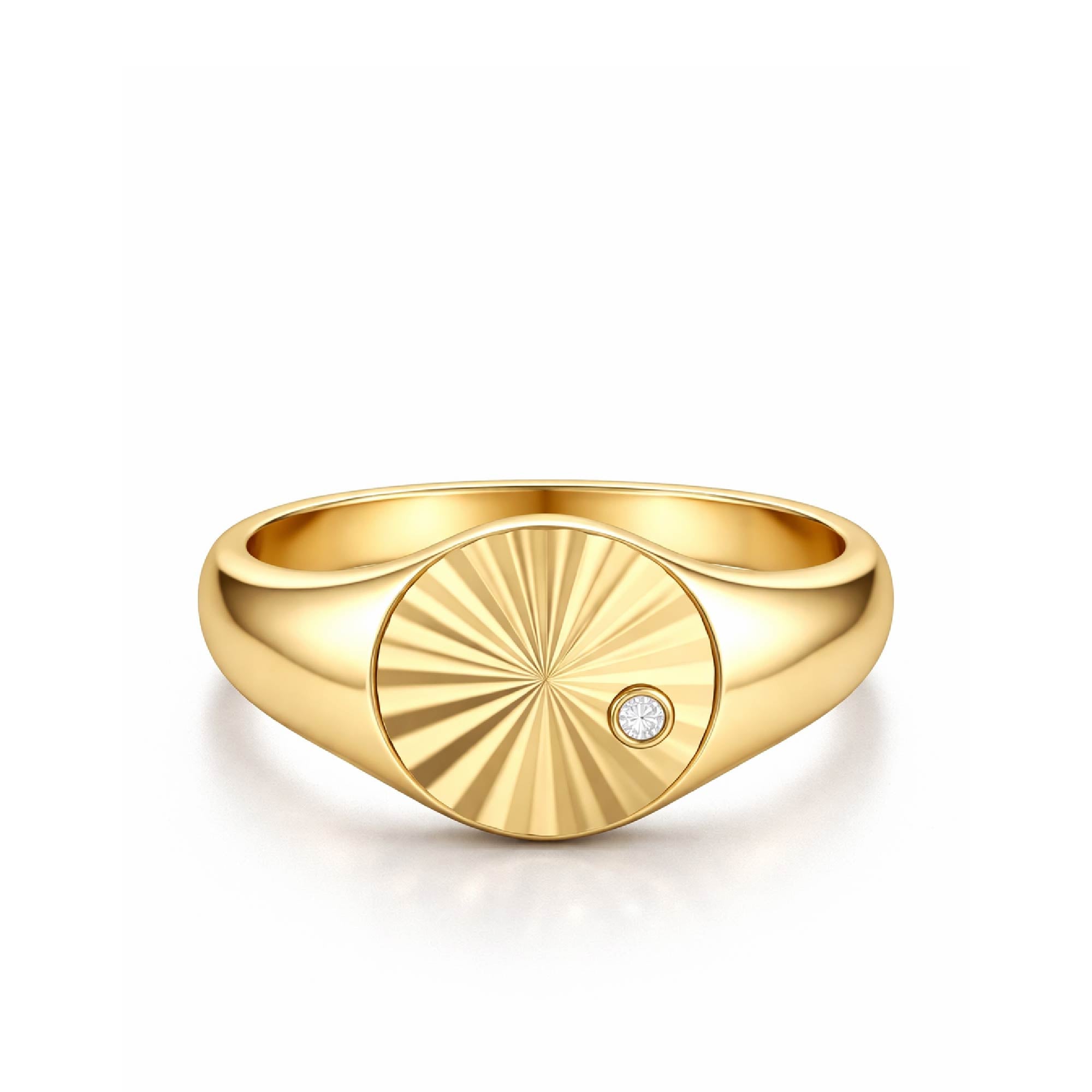 The Liv Signet Ring - 14K Gold Vermeil or Sterling Silver with Lab-Grown Diamond Ring