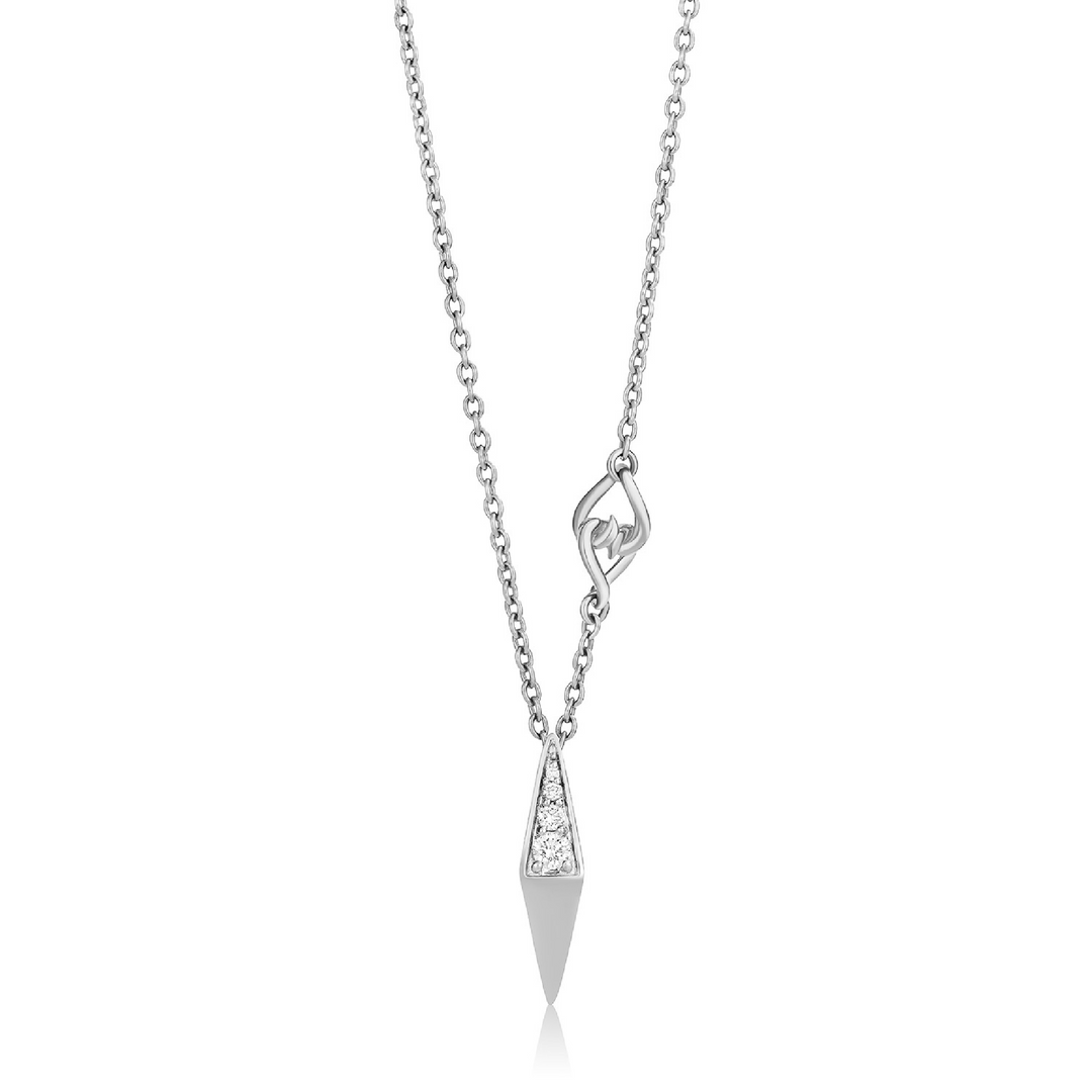 The Micah Necklace- Sterling Silver White Sapphire Linea Pendant Necklace