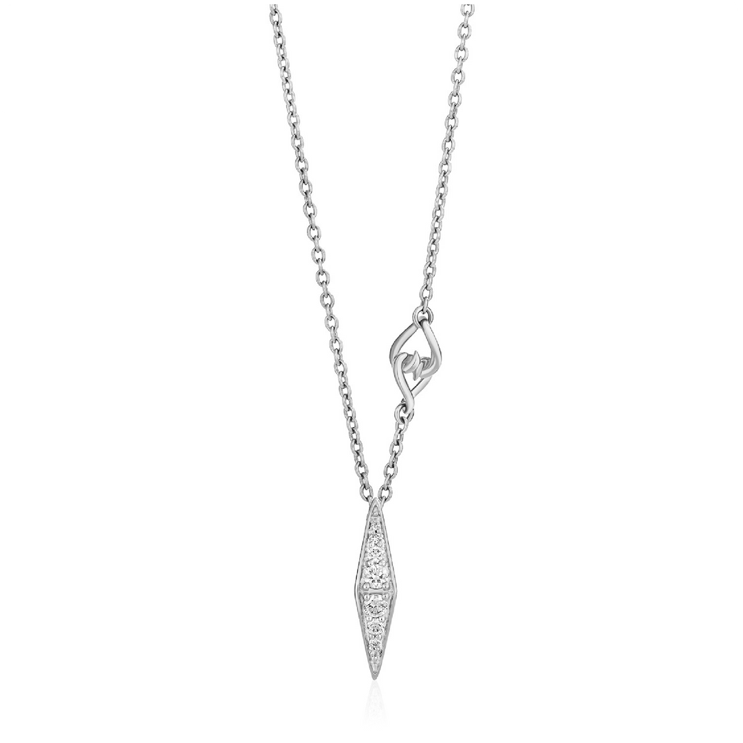 The Lane Necklace - Sterling Silver White Sapphire Full Linea Pendant Necklace