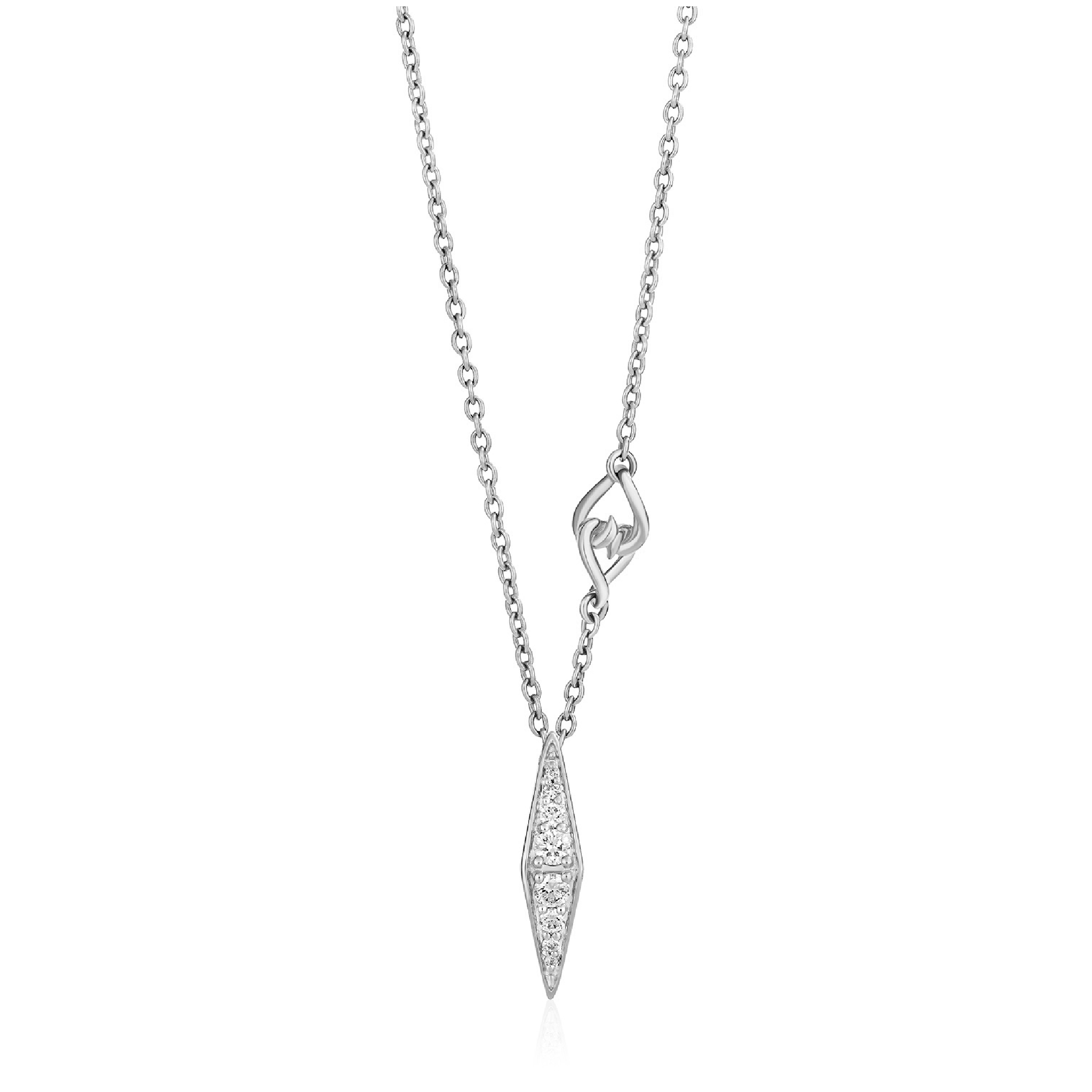 The Lane Necklace - Sterling Silver White Sapphire Full Linea Pendant Necklace