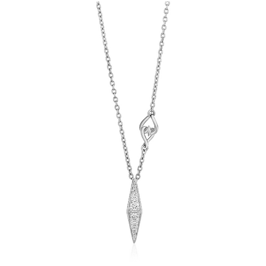 The Lane Necklace - Sterling Silver White Sapphire Full Linea Pendant Necklace