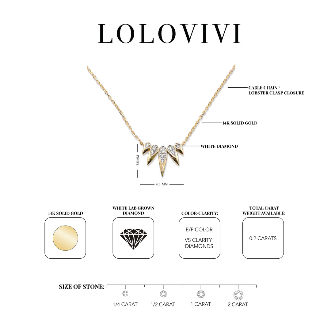 The Marlowe 14K Solid Gold Diamond Necklace