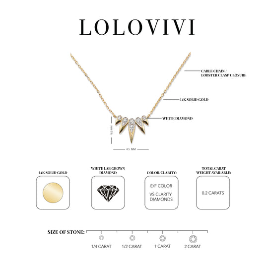 The Marlowe 14K Solid Gold Diamond Necklace