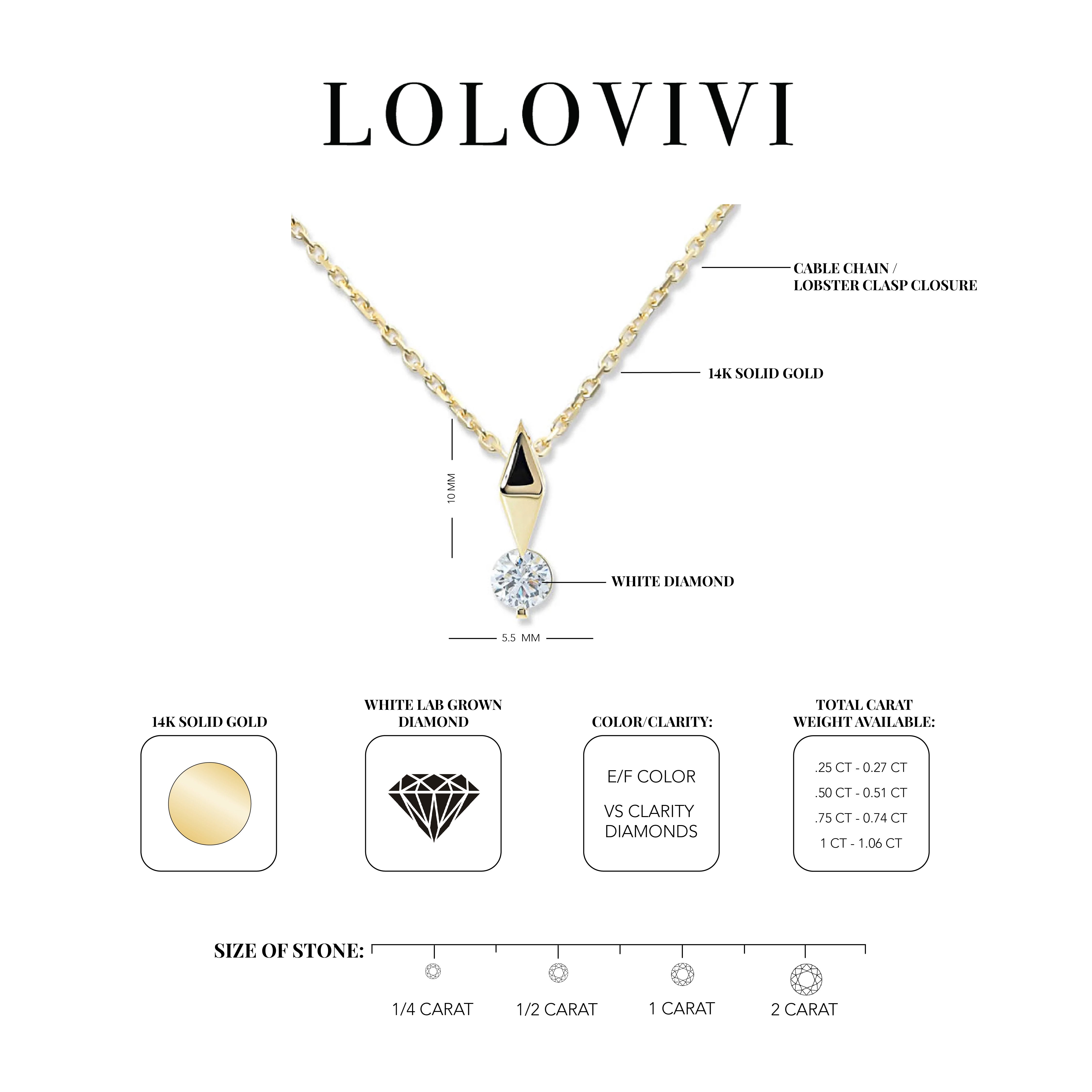 The Hunter 14K Solid Gold Diamond Pendant Necklace