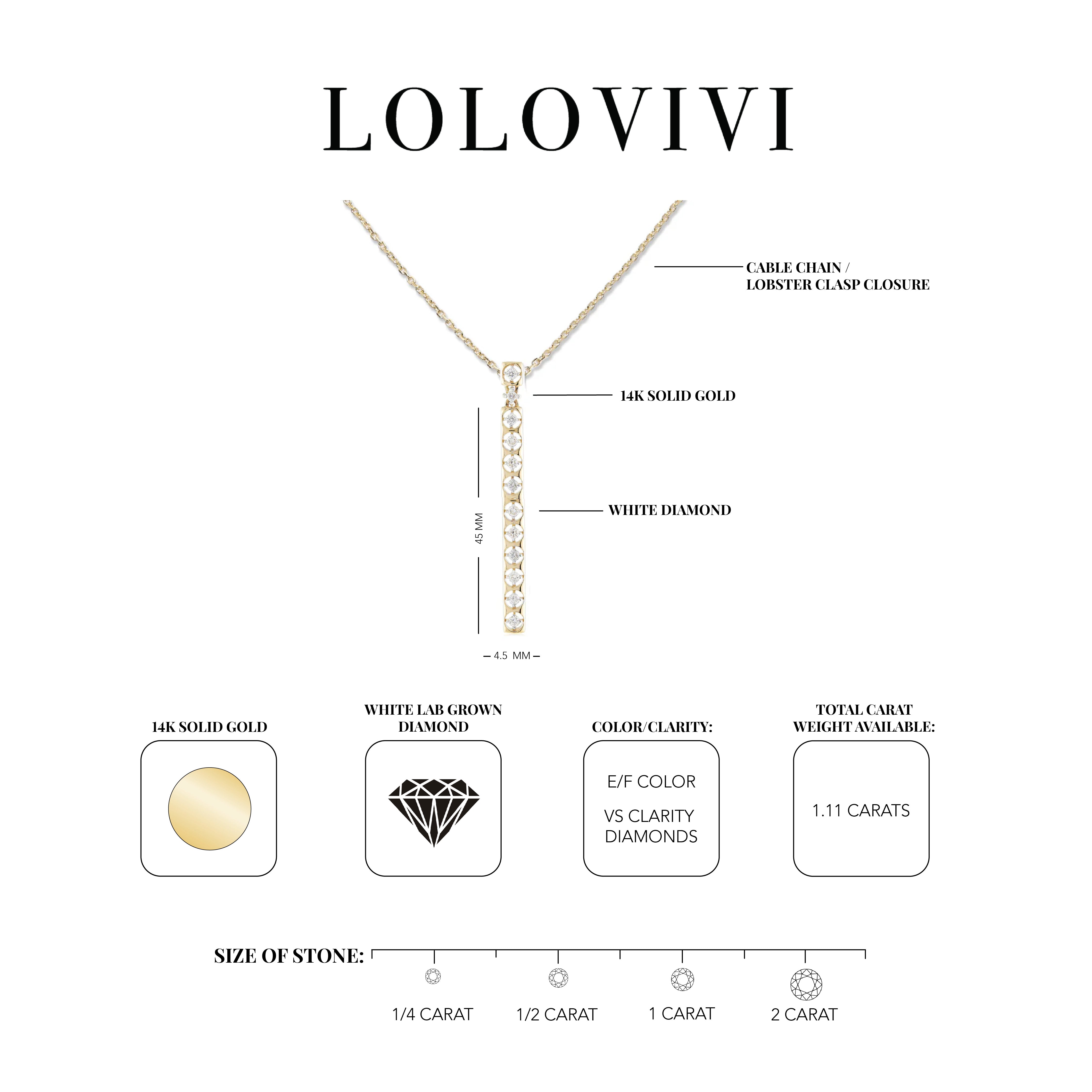 The Sloane 14K Solid Gold Diamond Pendant Necklace