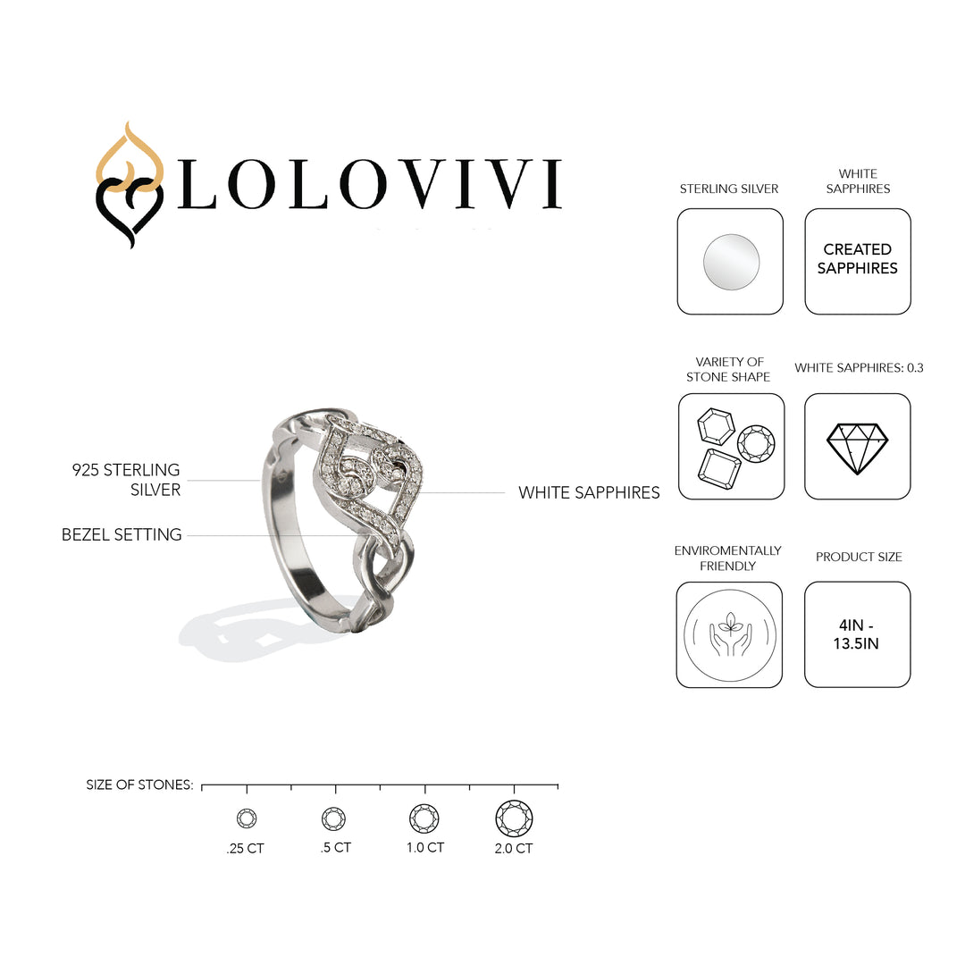 Sterling Silver Black White United Love Ring