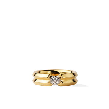 Gold Sapphire Ring | Modern Yellow Gold White Sapphire Ring