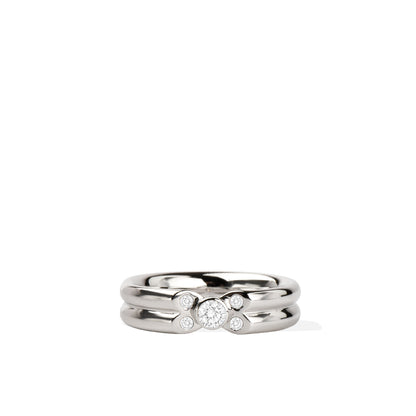 Sapphire Diamond Ring | Sterling Silver Four Diamond White Sapphire Ring