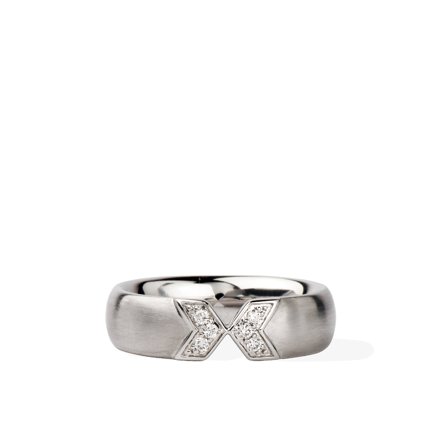 Solid Gold White Diamond Touch Band Ring