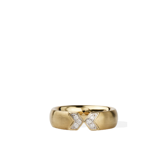 Solid Gold Natural White Diamond Touch Band Ring