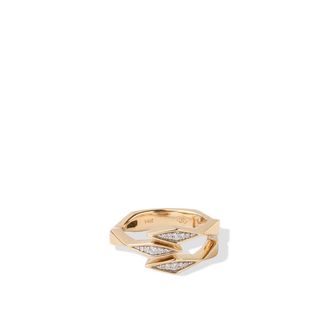 The Aspen Ring - Solid Gold Lab Grown Lab Grown Diamond Triple Bypass Ring