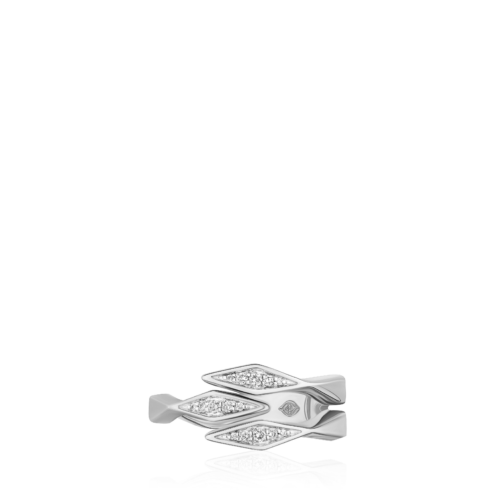 The Aspen Ring - Sterling Silver White Sapphire Triple Bypass Ring