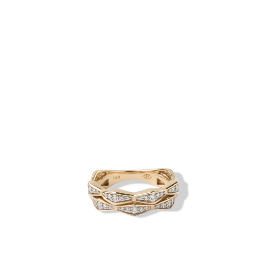 The Cedar Ring - Solid Gold Carat Couture Lab Grown Diamond Double Stack Ring