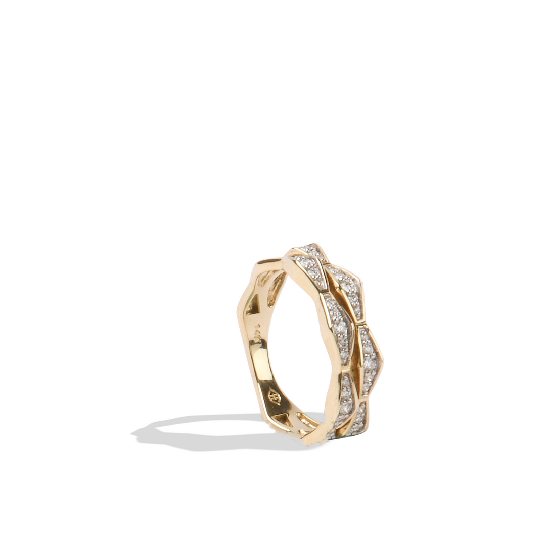 The Cedar Ring - Solid Gold Carat Couture Lab Grown Diamond Double Stack Ring