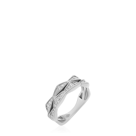 The Cedar Ring - Sterling Silver White Sapphire Double Stack Ring