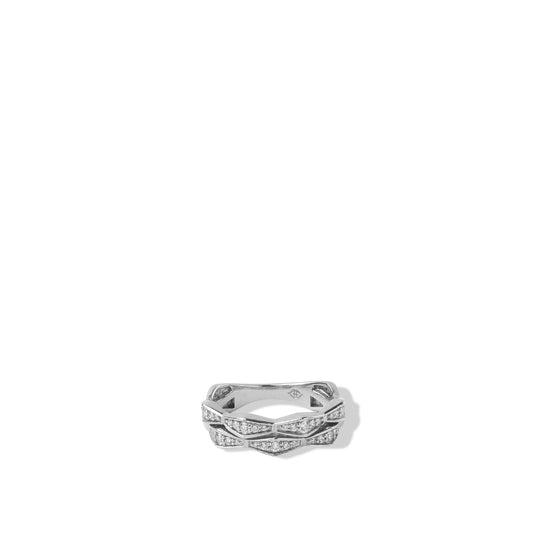 The Cedar Ring - Sterling Silver White Sapphire Double Stack Ring