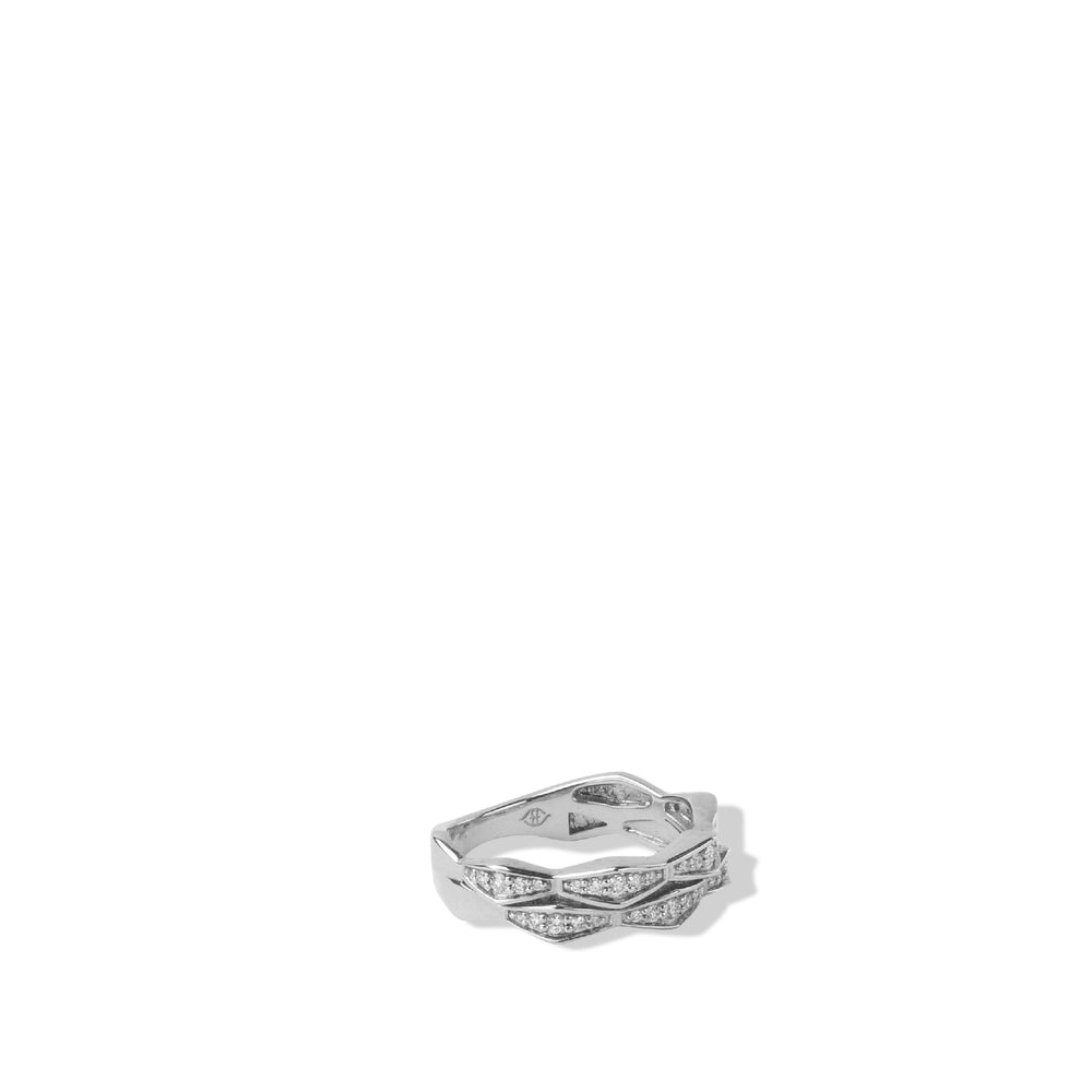 The Cedar Ring - Sterling Silver White Sapphire Double Stack Ring